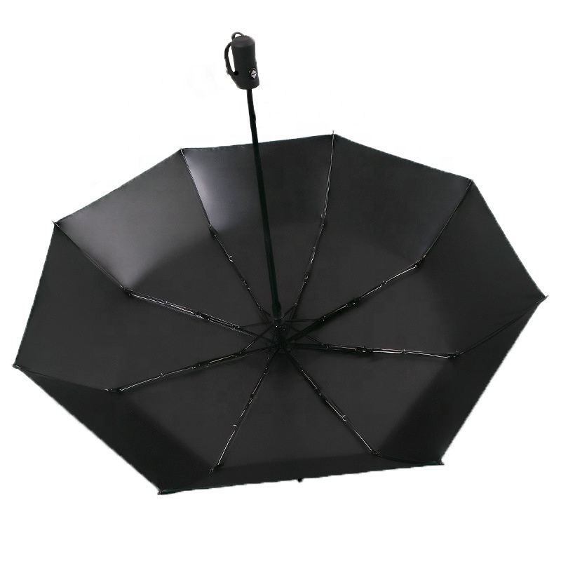 Hot Selling Three Fold Black Coated Customization Available UV Automatic Folding Umbrella foldable