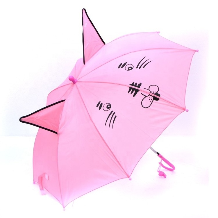 Factory Wholesale Animal Ear Automatic Open Customization Available Kids Rain Umbrellas For Children