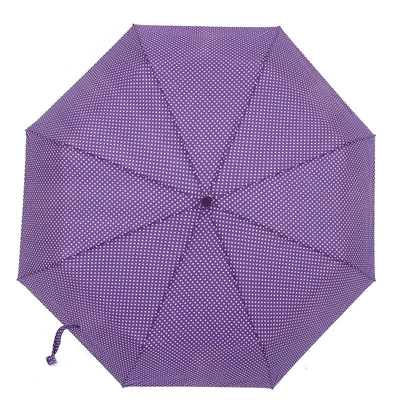 Factory Wholesale Printed Dots Strong Rain Proof Handle Fully-Automatic  3 Folding Automatic Umbrellas