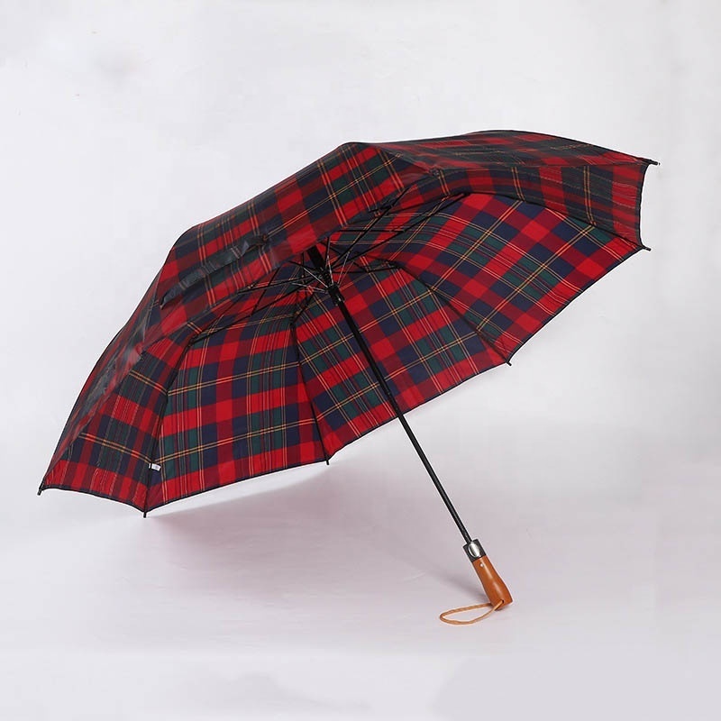 Factory Wholesale Multiple Plaid Pattern Auto Open And Manual Close 120cm Folding Golf Umbrella For man