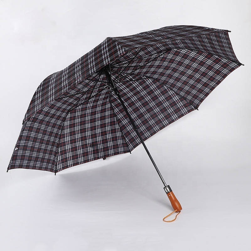 Factory Wholesale Multiple Plaid Pattern Auto Open And Manual Close 120cm Folding Golf Umbrella For man