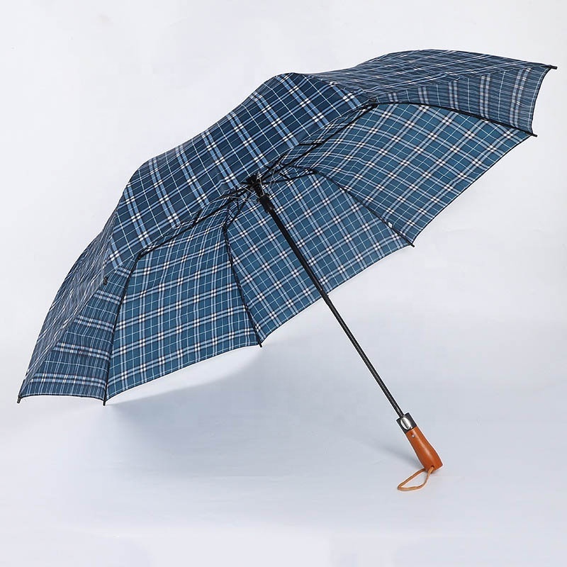 Factory Wholesale Multiple Plaid Pattern Auto Open And Manual Close 120cm Folding Golf Umbrella For man