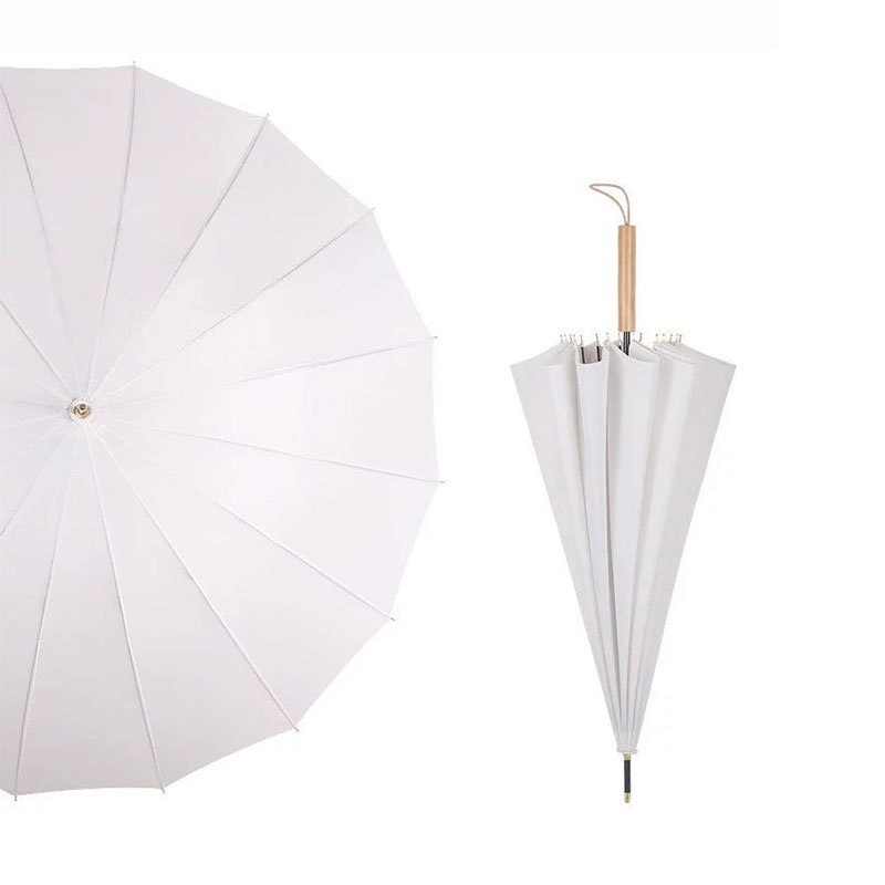 16k Strong Windproof Parasol Outdoor Activities Golf Umbrellas Straight Curved Rain Long Handle Umbrella