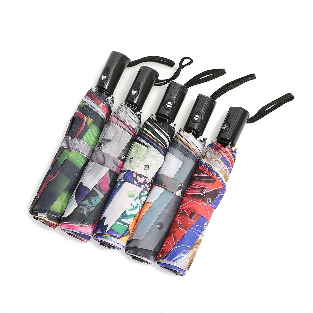 Factory Wholesale Multiple Design Auto Open Close Printed Foldable Umbrella Automatic For Women