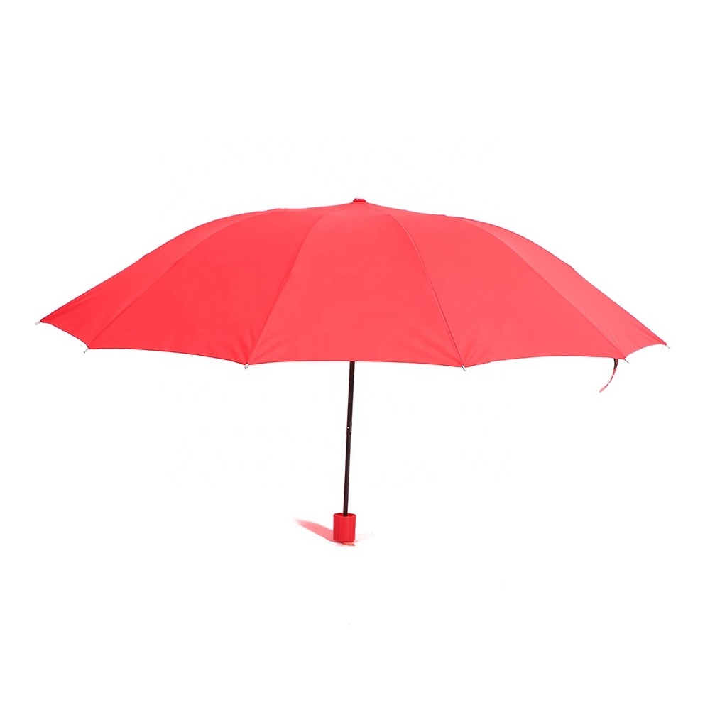 Factory Wholesale 10K Easy Carry Red 3 Fold Wedding Umbrellas For Bride