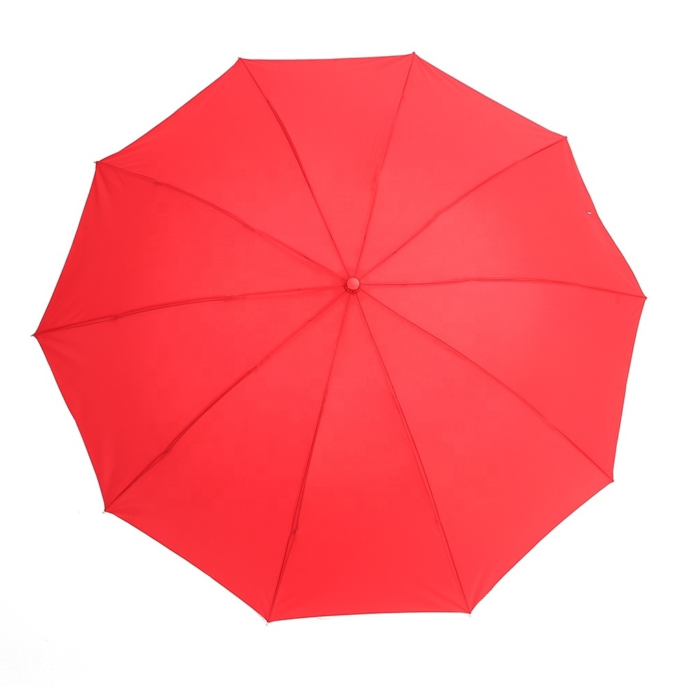 Factory Wholesale 10K Easy Carry Red 3 Fold Wedding Umbrellas For Bride