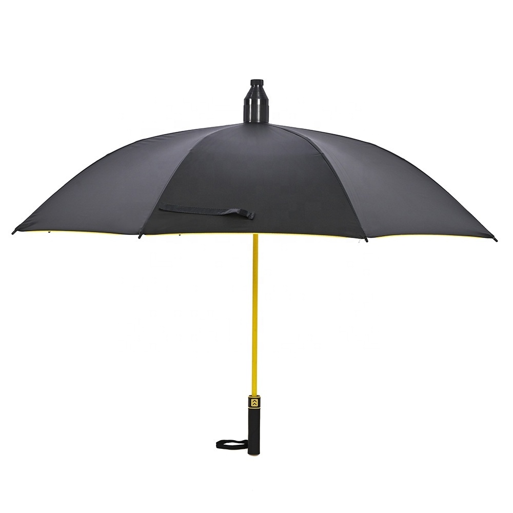 Hot Selling Black Coating Colored Fiber Ribs Large Golf Umbrellas With UV Protection With Plastic Cover