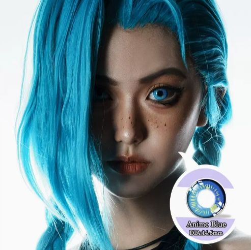 New arrival 14.5mm Cheap Wholesale Yearly Blue Crazy Cosplay Anime Europe Soft Eye Contact Lenses