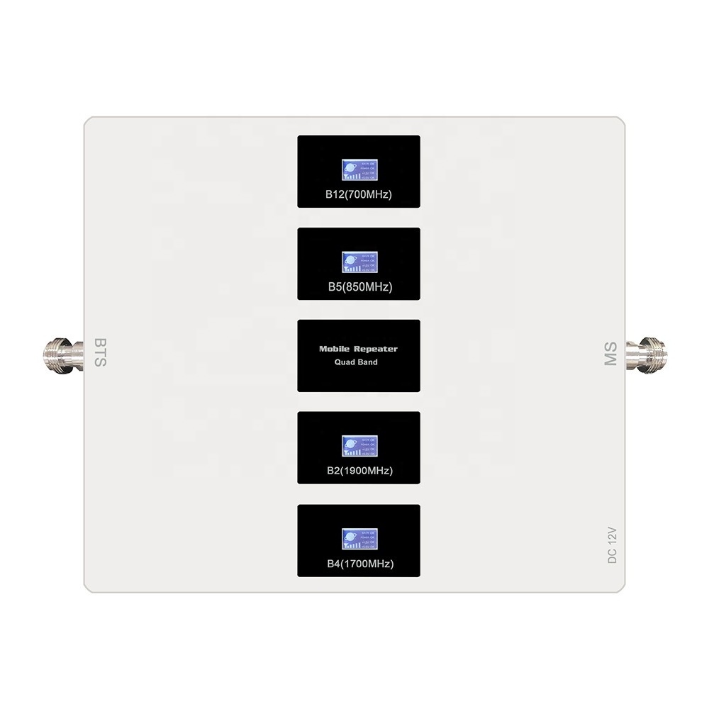 700 850 1700 1900 mhz mobile cell phone network booster four band quad band 2g 3g 4g lte gsm cellular signal repeater amplifier