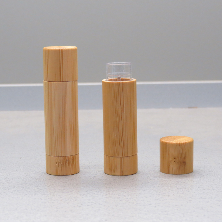 eco friendly 5ml bamboo lip balm tube cosmetic packaging