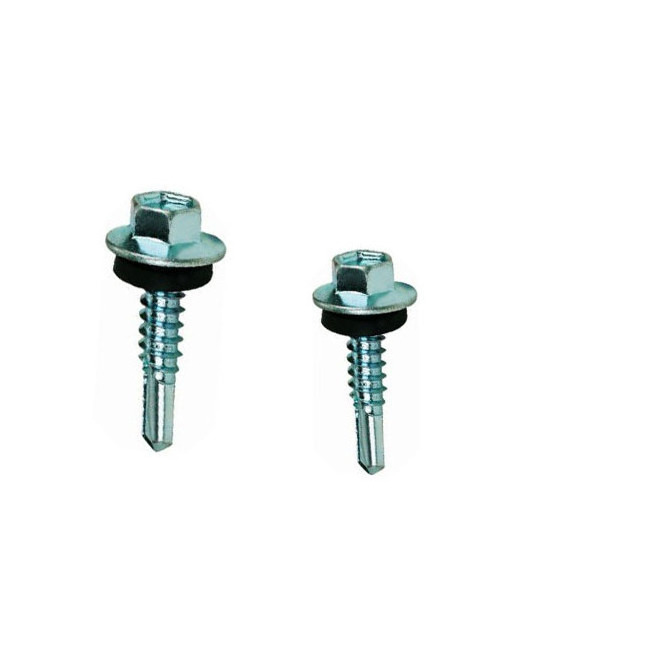 DIN7504K tornillos Galvanized metal steel indented hex washer head tek roofing self drilling screw with EPDM rubber washer