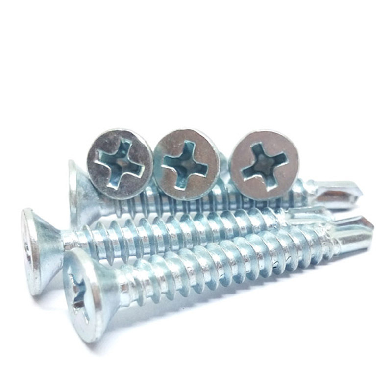 Phil Cross Recessed Carbon Steel Countersunk Csk Head Galvanized Sds Self Drilling Tek Screw For Metal