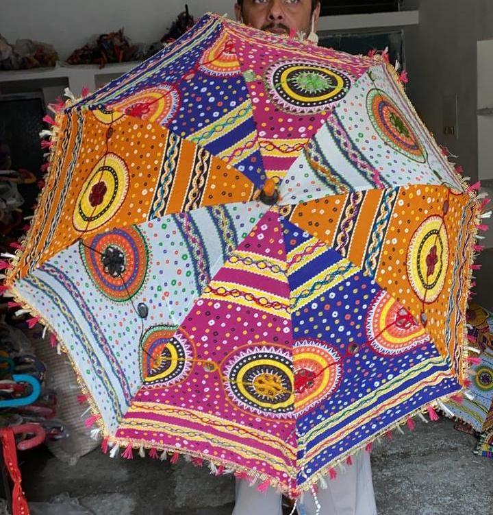 Ethnic Indian Colorful Sun Protection Garden Parasol Umbrella