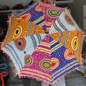 Ethnic Indian Colorful Sun Protection Garden Parasol Umbrella