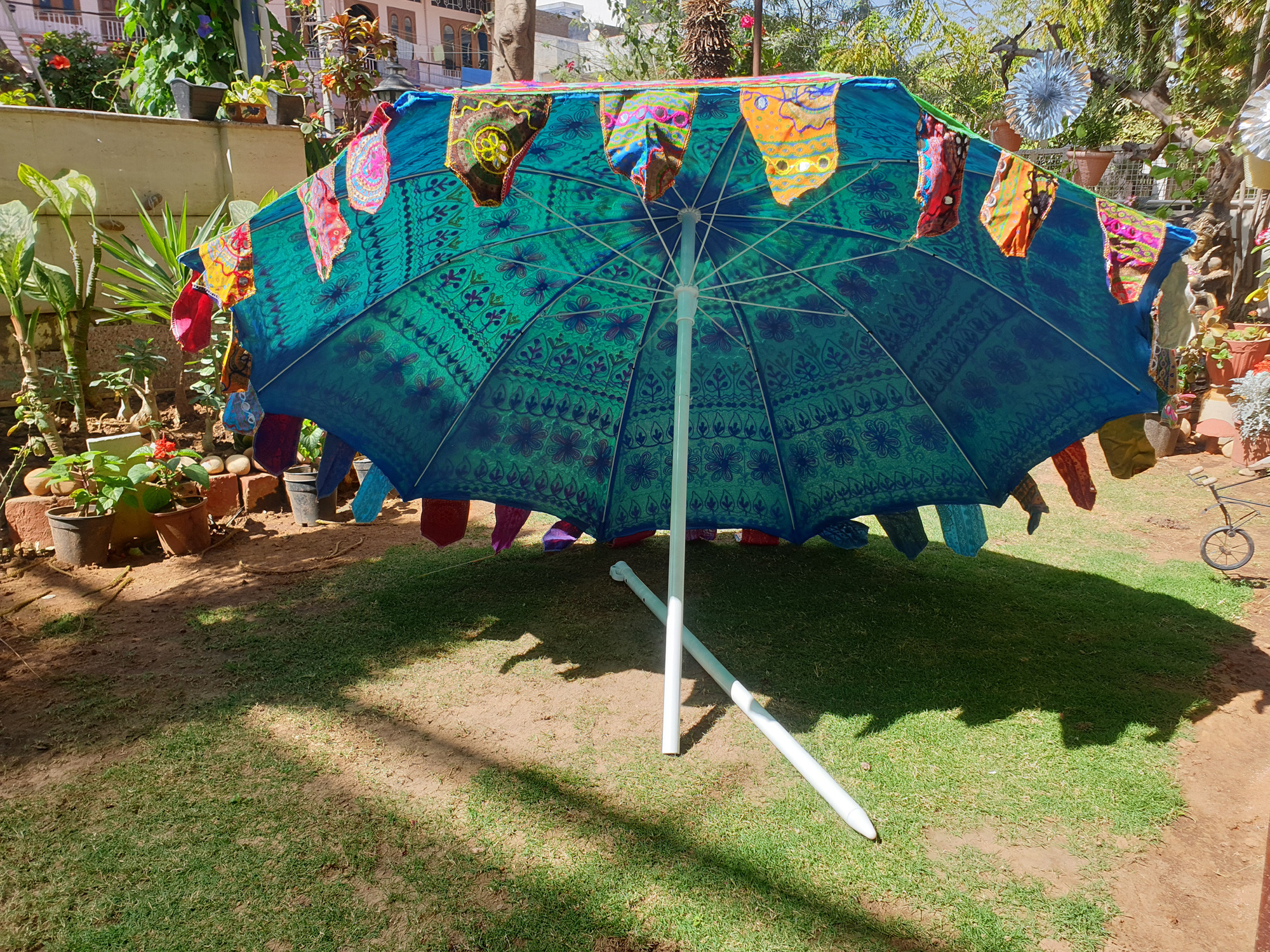 Antique Vintage Hand made commercial Parasol /Umbrella Vintage Garden Umbrella