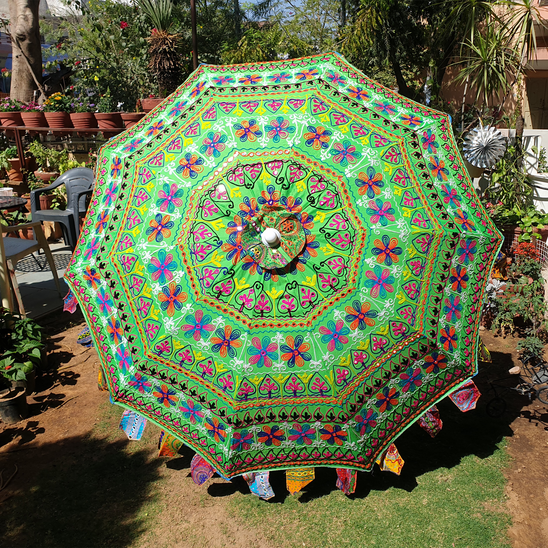 Antique Vintage Hand made commercial Parasol /Umbrella Vintage Garden Umbrella