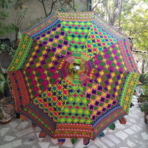 Colourful Traditional Hand Embroidered Indian Garden Umbrella