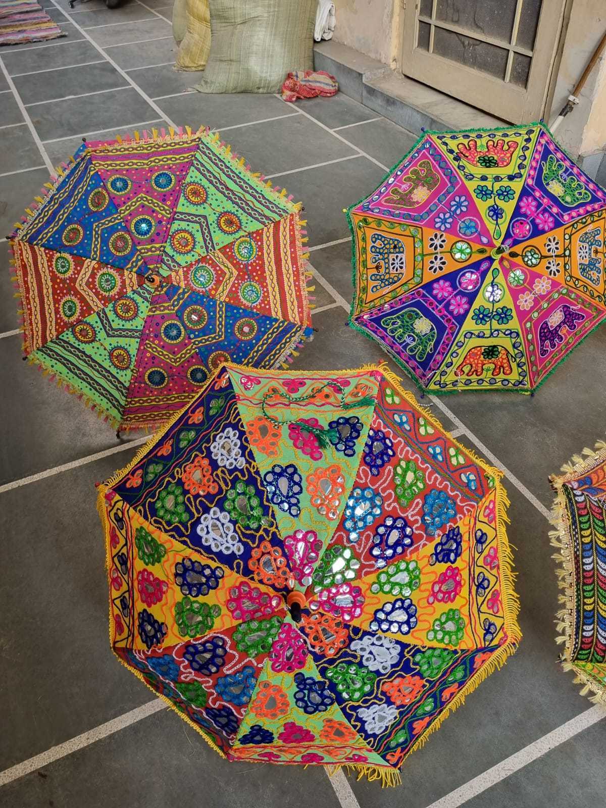 indian handmade embroidered garden umbrella