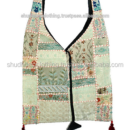 Wholesale Indian Jaipur Sanganeri Handmade Patch Work Vintage Embroidered Cotton Crossbody Bags