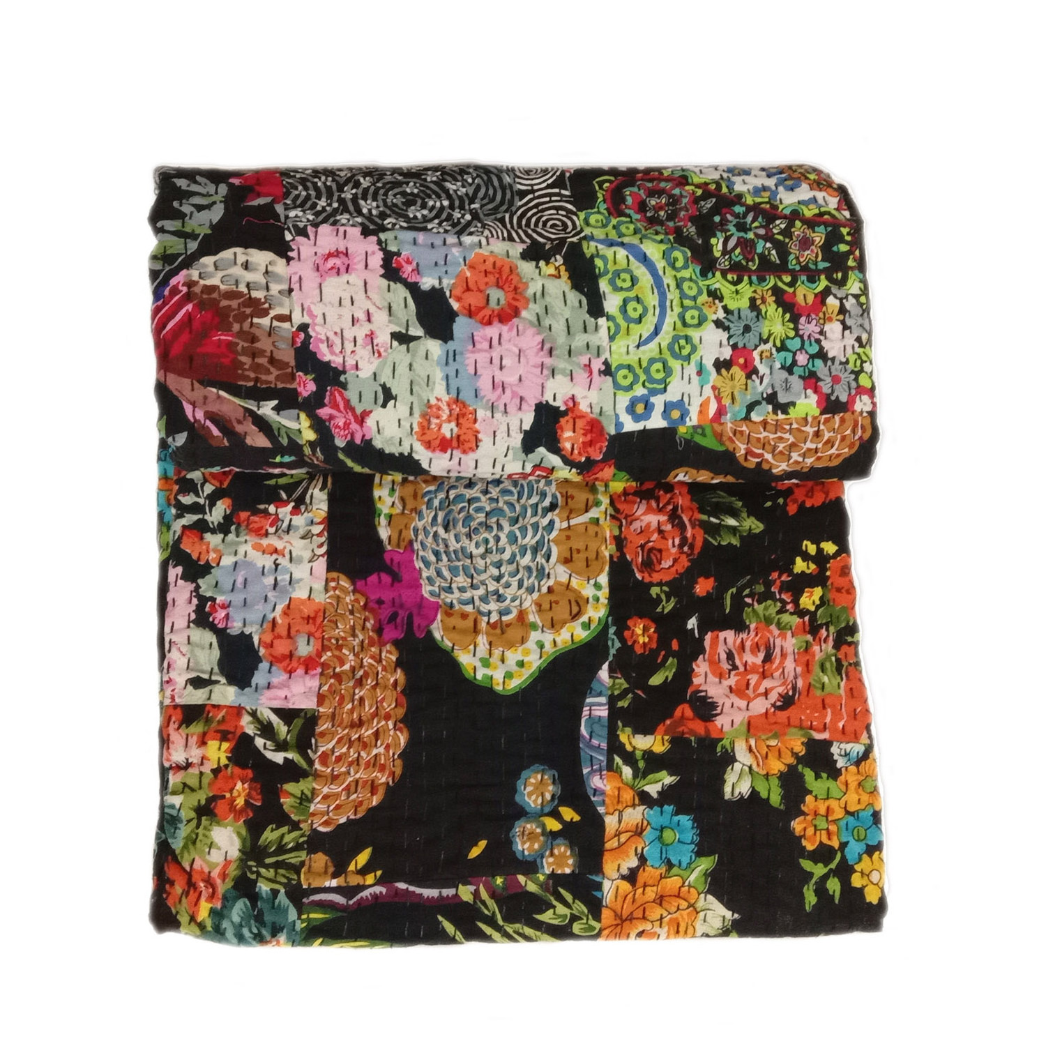 Kantha Quilt Hot Sales of Customized Size Printed Kantha Quilt Style Bedspread Whoeales Quilts