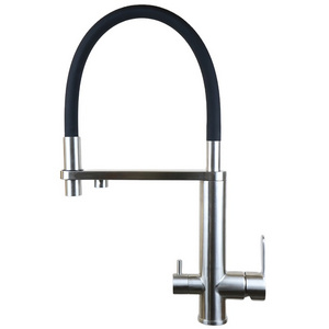 Single lever deck mounted stainless steel 304 kitchen mixer tap water faucet