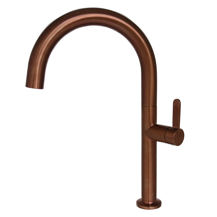 Well designed rose gold stainless steel deck mount single handle  kitchen mixer faucet