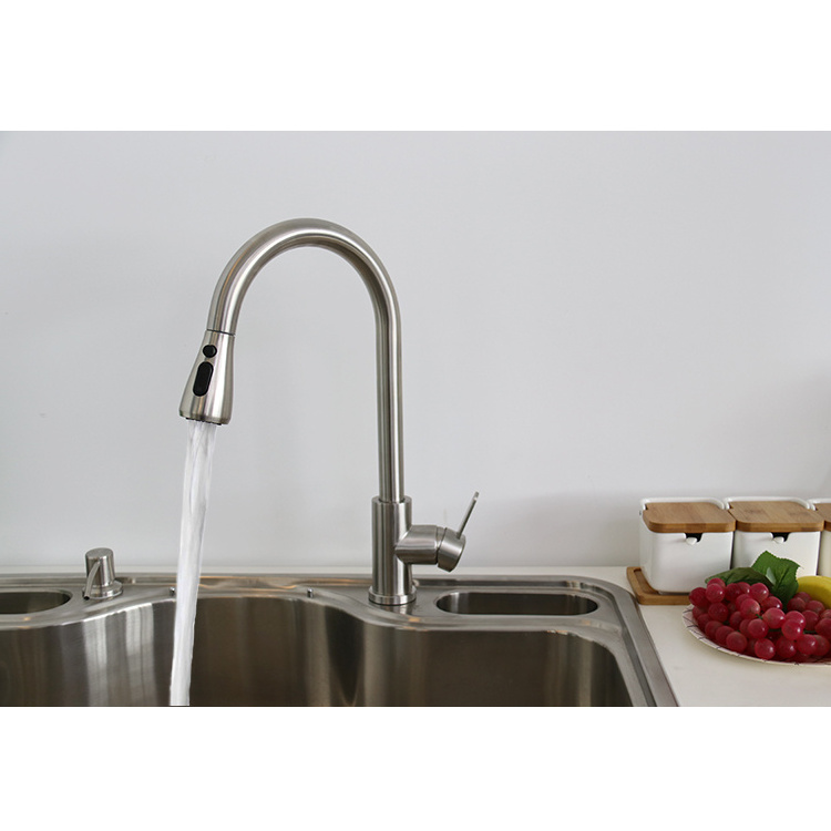 Hot Selling Stainless Steel 304 Kitchen Faucet with Pull Down Sprayer Sink Faucet