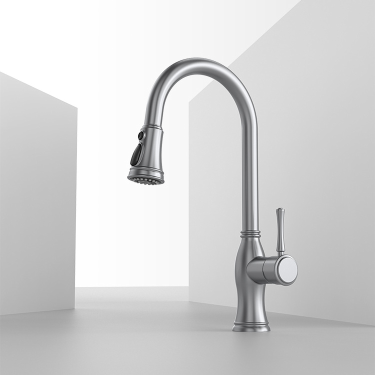 Single Handle Pull Down Sprayer Kitchen Sink Faucets Stainless Steel 304 Kitchen Faucets