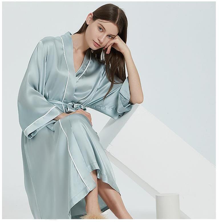 Manufacture Wholesale Classic Fashion 100% Natural Pure Silk Pajamas Robe For Women