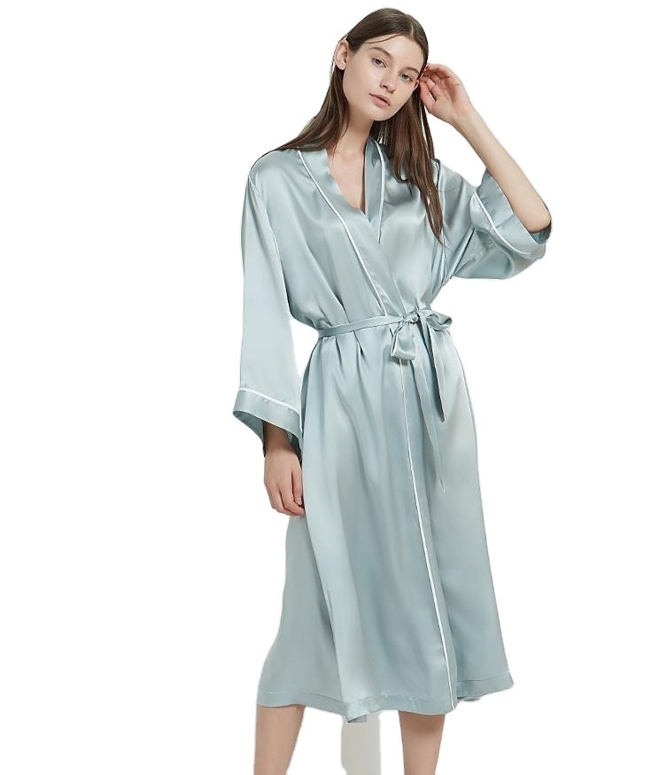 Manufacture Wholesale Classic Fashion 100% Natural Pure Silk Pajamas Robe For Women