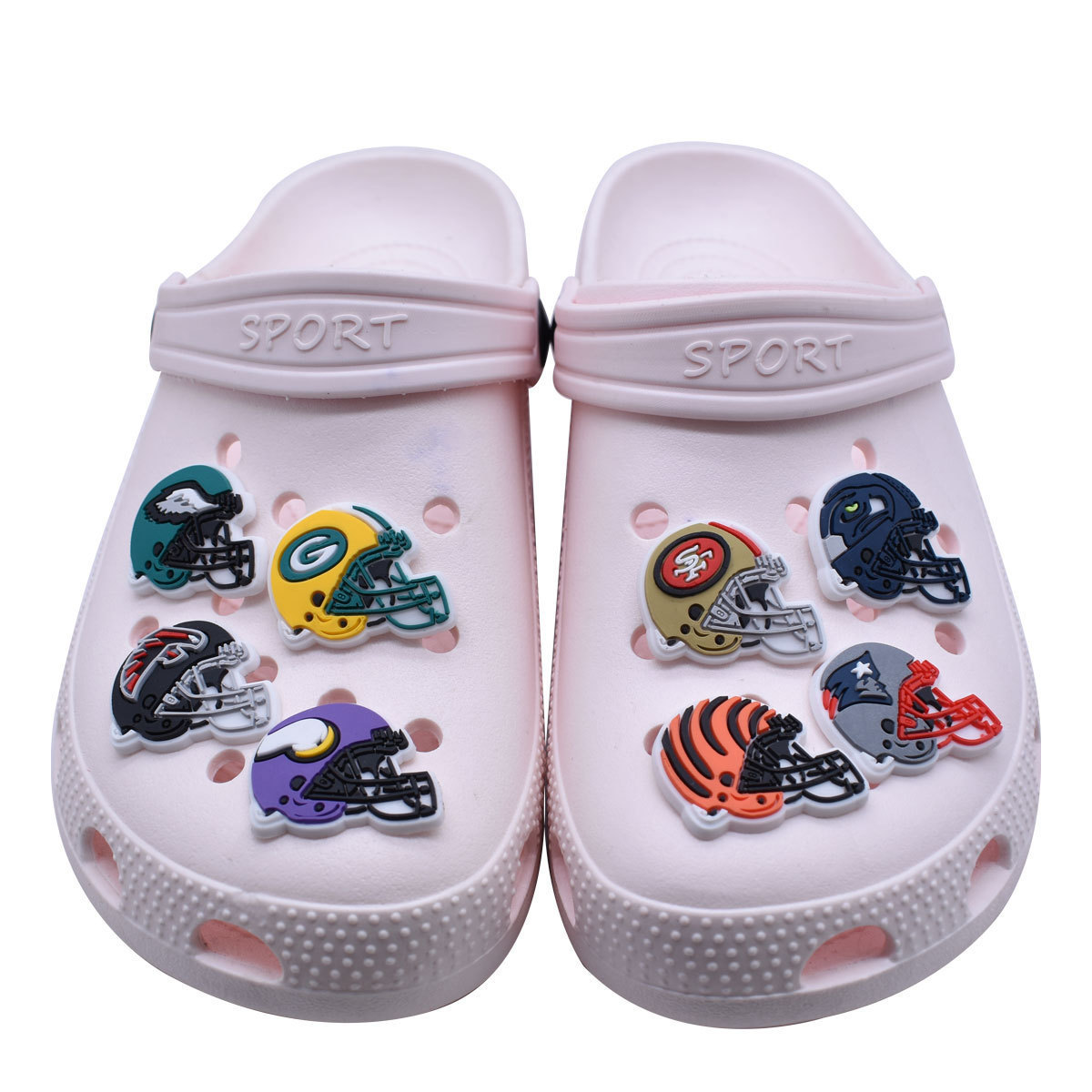 Hot Selling New Nfl Buffalo Bills Sport Teams Helmet Shoe Charm Nfl Football Clog Charms For Kids Birthday Gifts Shoe Charms