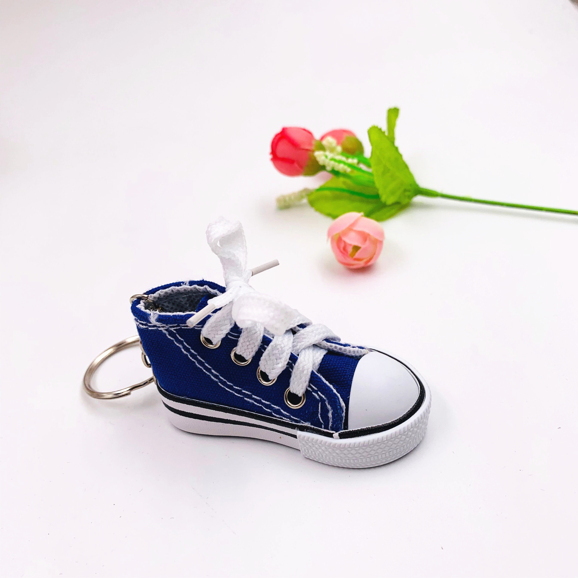 7.5cm Canvas Sneaker 3d Shoe Keychain Sports Shoes Key Rings Colorful Cute Kawaii Canvas Key Chains pendant craft small gift