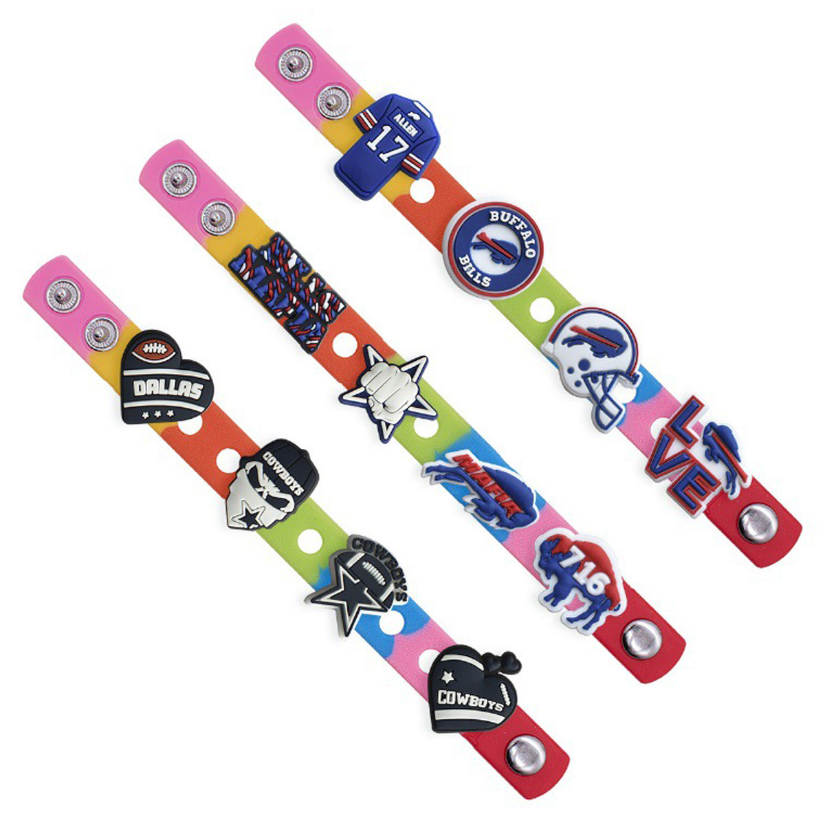 New Arrival NFL Football Team Clog Charms Pvc Clog Charms Shoe Buckle Buffalo Bills Shoe Charms Clog Shoe Decorations Wholesale