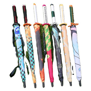 7 Styles 8 Bones Demon Slayer Kimetsu no Yaiba Long Anime Umbrella for the Rain Rengoku Kyoujurou Umbrellas