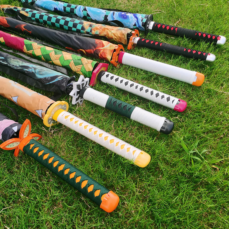 7 Styles 8 Bones Demon Slayer Kimetsu no Yaiba Long Anime Umbrella for the Rain Rengoku Kyoujurou Umbrellas