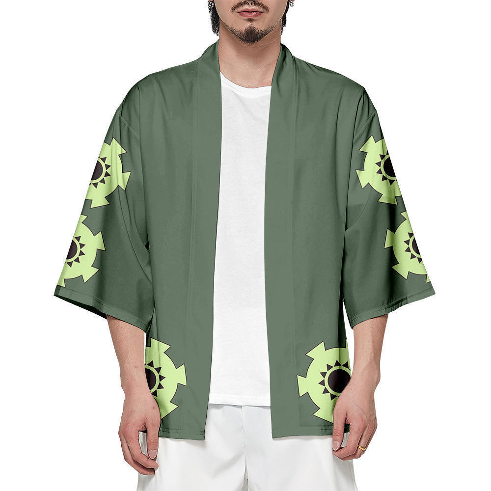 5 Style Luffy Zoro Ace Cosplay Color Printing Haori Shirts Cloak Anime Kimono Costume