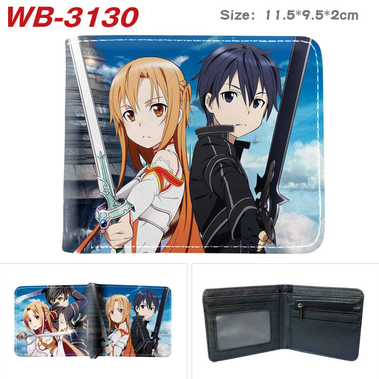 25 Styles Sword Art Online Kirito Coin Purse Yuuki Asuna Print Anime Wallets Folding PU Leather Men Women Wallet