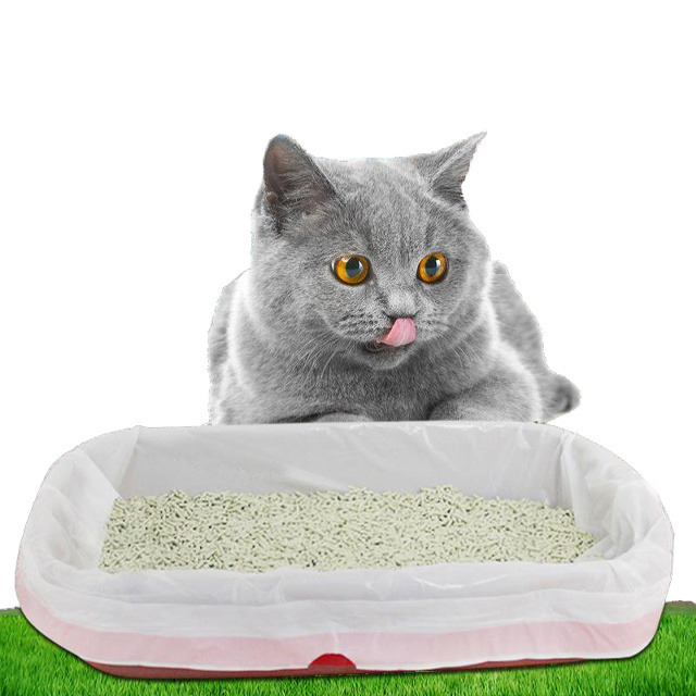 Biodegradable Cat Litter Tray Liners Durable drawstring Lavender scent Cat Waste Litter Bags Pet Cat Litter Tray Liner