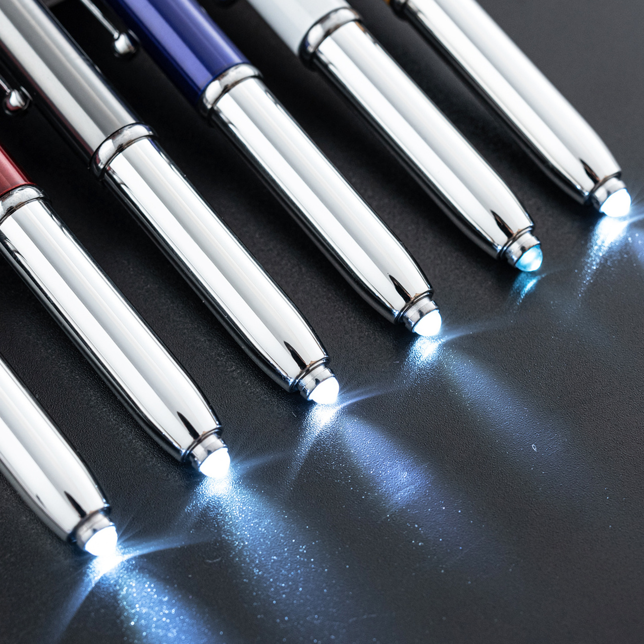 Business 3 In 1 Led Metal Pen Light Tip Ball Flashlight Led Ballpoint Stylus Pen With Custom Logo