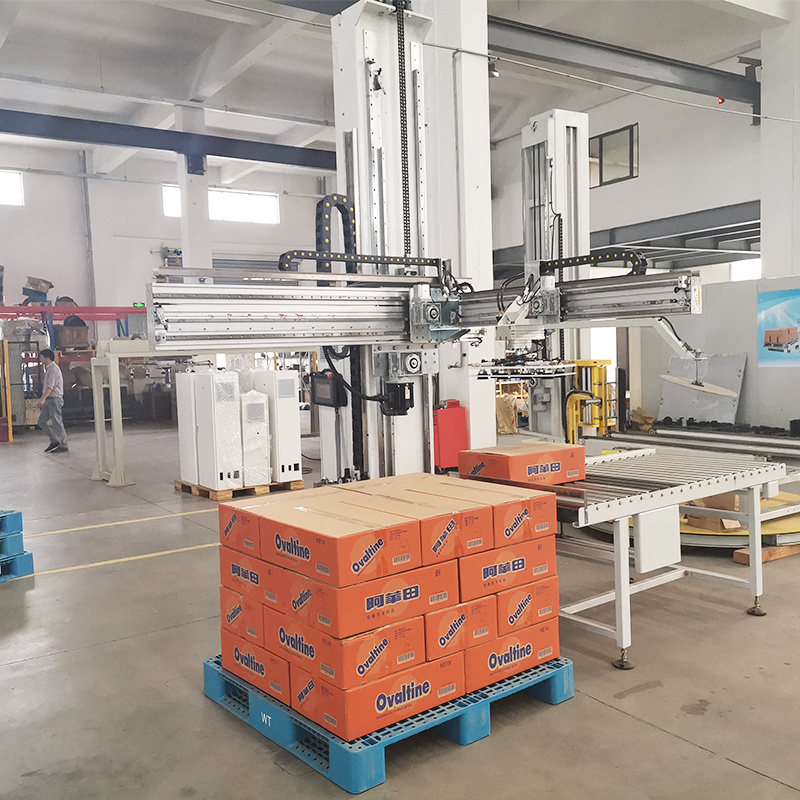 Shuhe automatic single column palletizer case bottle palletizer machine for packing line