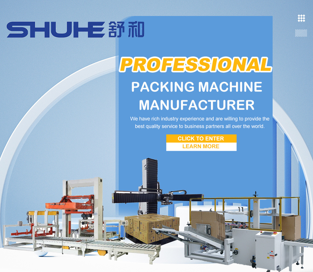 Shuhe automatic single column palletizer case bottle palletizer machine for packing line