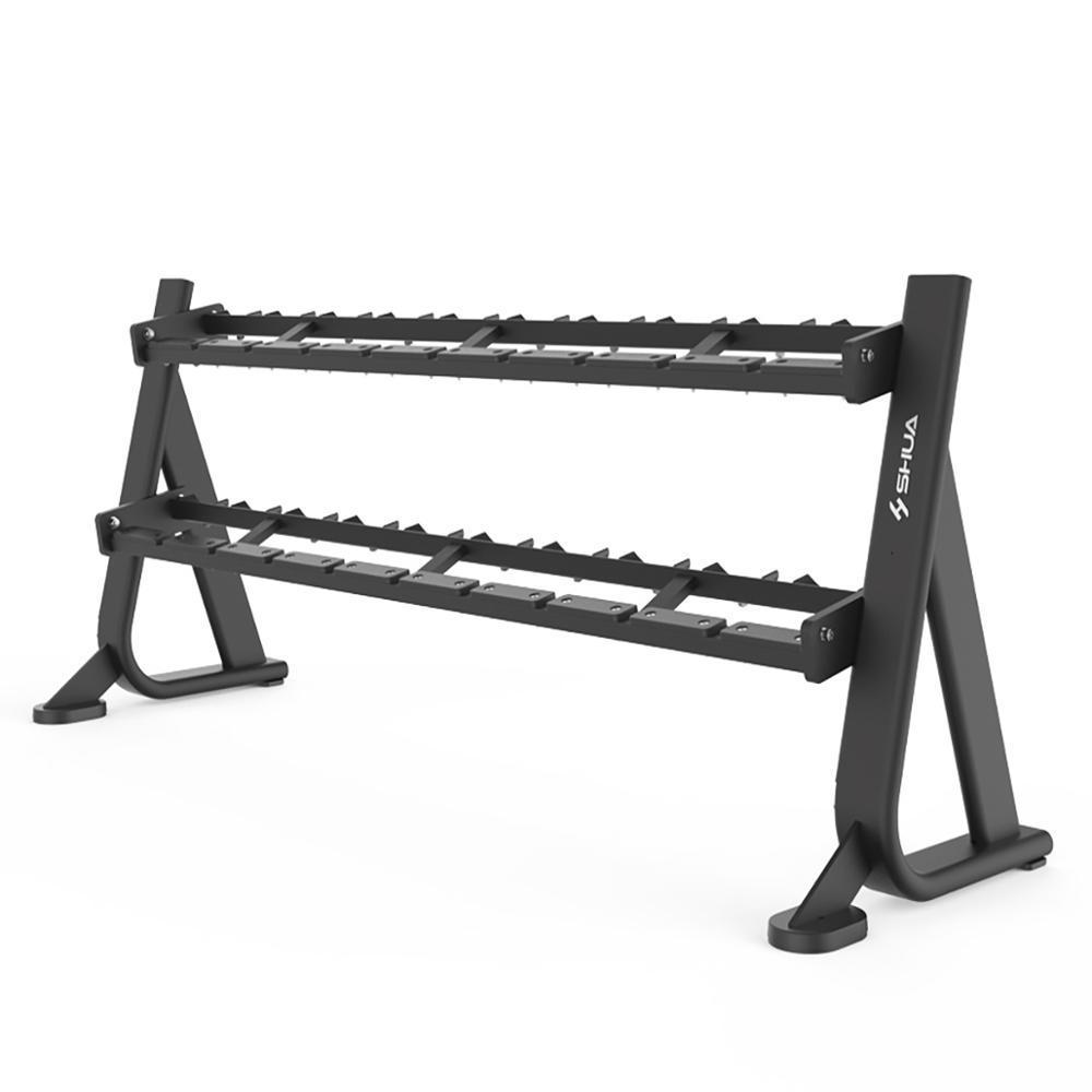 SHUA SH-6884 Two Tier selectorized dumbbell Rack with dumbbell sets Shua fitness gym equipment Shua 68 series