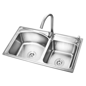 30 Inch Metal  304 Stainless Steel Farmhouse Sink  Waterfall Rainfall  Double Bowl Hidden Kitchen Sinks With Cup Washer