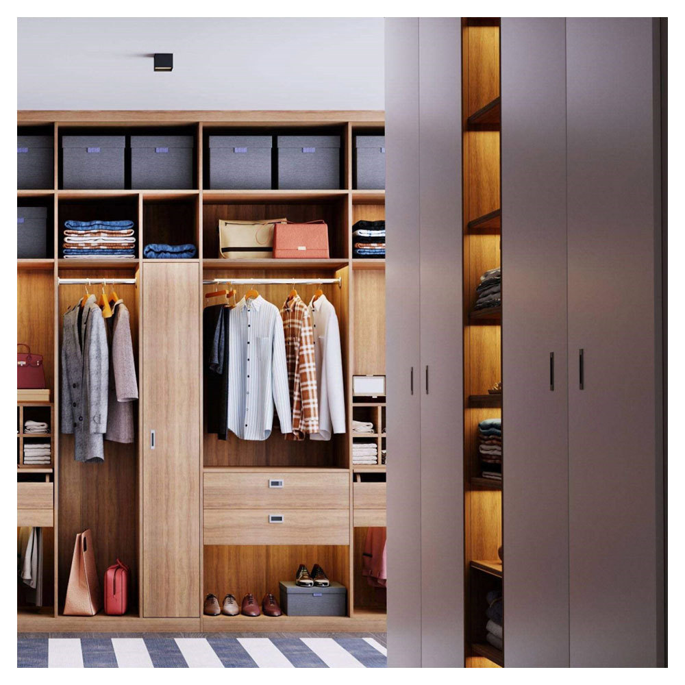 Customized Wardrobe With Aluminum Frame Modern Luxury Glass Door Closet Bedroom Walk In Wardrobe Cabinet Closet