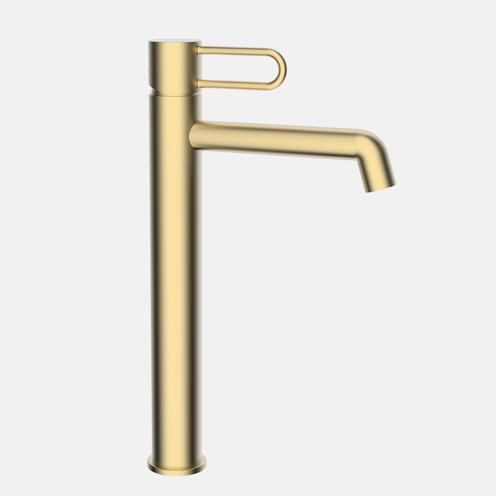 Bathroom Sink High Quality Basin Faucet Tall Basin Tap Luxury Bathroom Vessel Single Hole Rose Handle Gold Faucet Wholesale