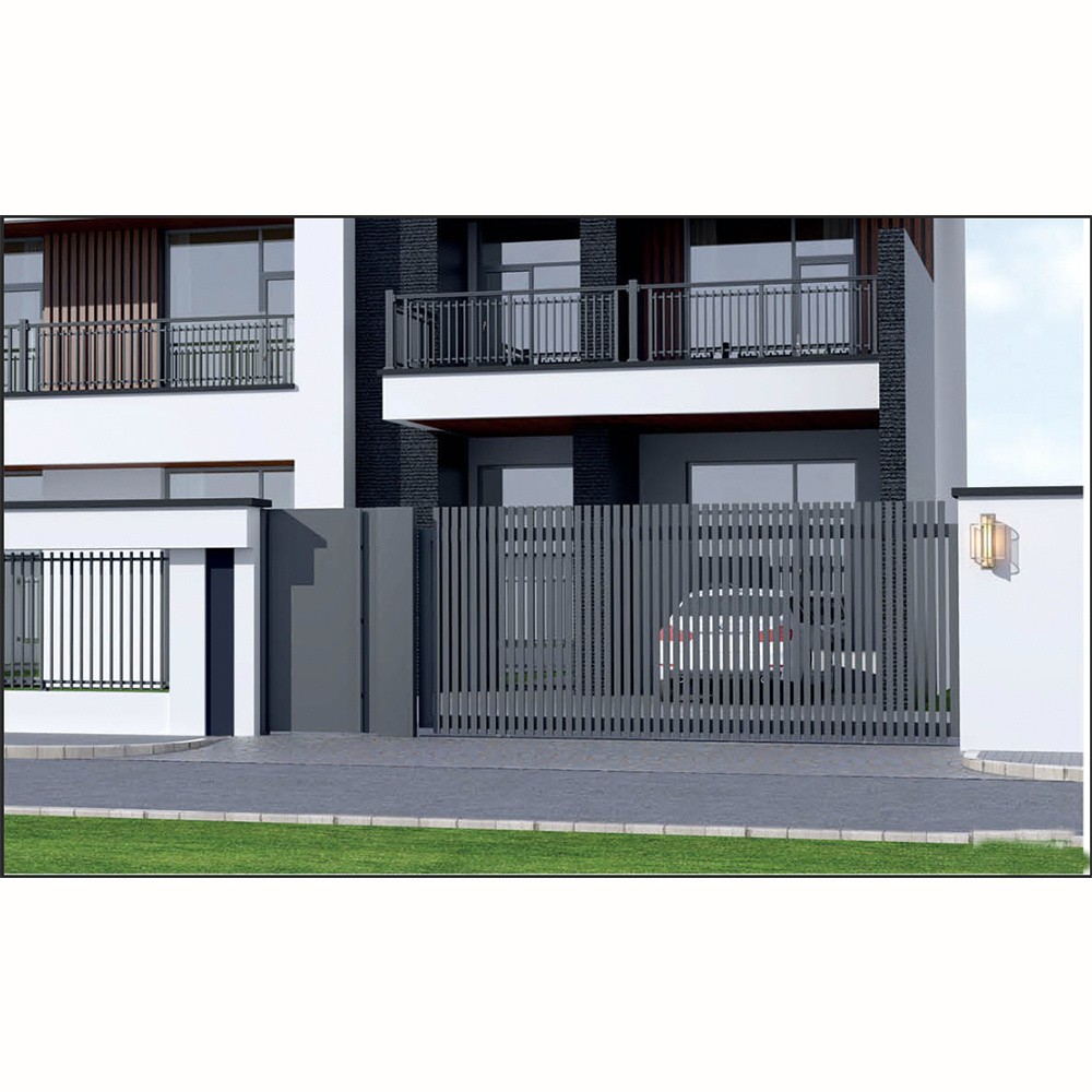 Decorative Latest Main House Swing Automatic Entrance Design Electric Outdoor Trackless Aluminum Driveway Folding Gate