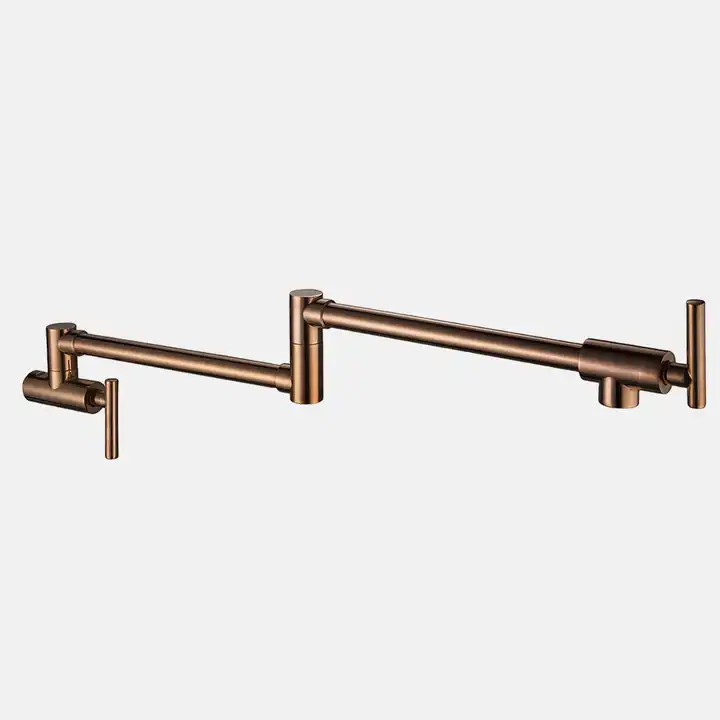 Flexible Brushed Nickel Finished Brass Wall Mounted Kitchen Faucet Tap Hot Sale Custom Color Sink Tap