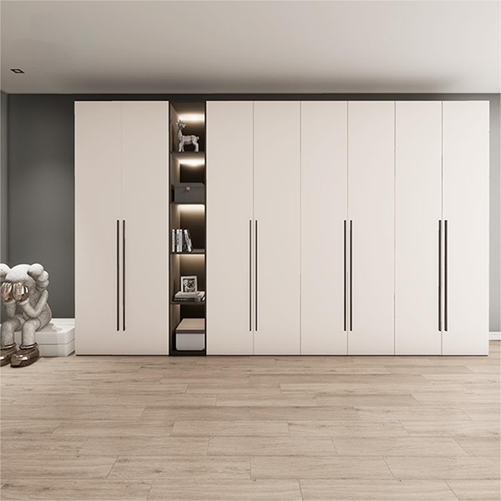 Minimalist Design Practical Wardrobe Custom Bedroom Furniture Wood Armoire Lacquer Finish Closets