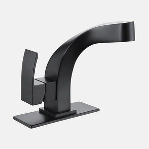 Modern Matt Black New Desig Single Hole Handle Vessel Sink Faucet One Hole Bathroom Water Brass Body  Basin Faucet For Wholesale