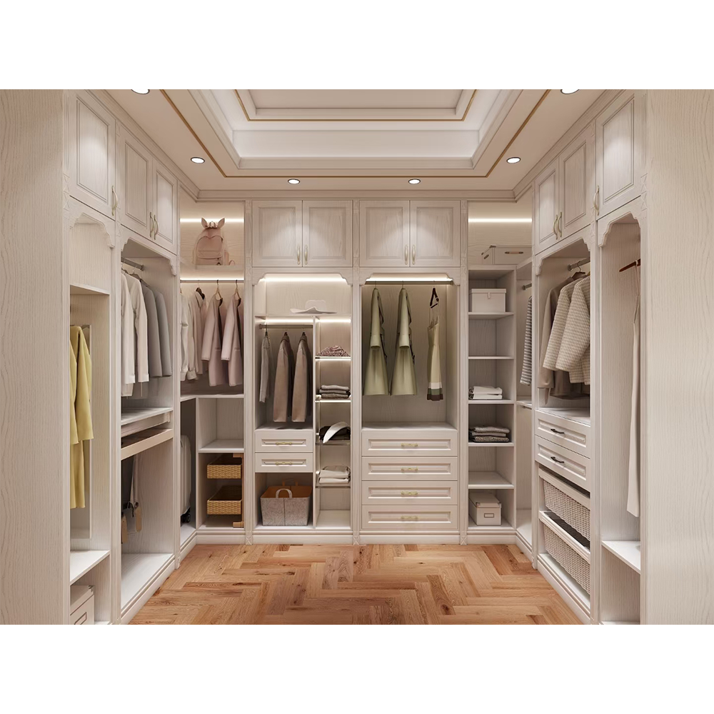 Luxury European Design Bedroom Furniture Walk In Closet Wardrobe Cabinets